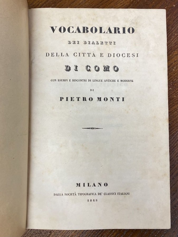 Vocabolario dei dialetti della città e diocesi di Como con … | Immagine principale
