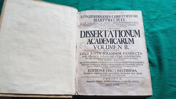 Dissertationum academicarum volumina II, quod exhibet opus juxta solemnem Pandectarum …