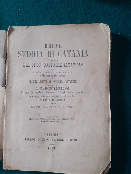 BREVE STORIA DI CATANIA.