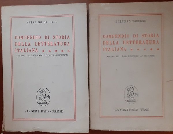 COMPENDIO DI STORIA DELLA LETTERATURA ITALIANA VOL. 2? IL CINQUECENTO, …