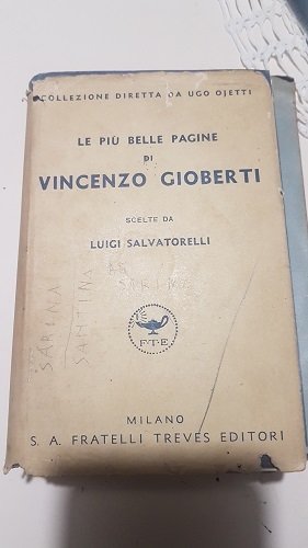 LE PIU BELLE PAGINE DI VINCENZO GIOBERTI SCELTE DA LUIGI …