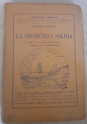 LA GEOMETRIA SOLIDA PER GLI ISTITUTI MAGISTRALI