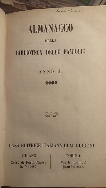 ALMANACCO DELLA BIBLIOTECA DELLE FAMIGLIE. ANNO II