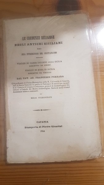 LE CREDENZE RELIGIOSE DEGLI ANTICHI SICILIANI SINO ALL'INTRODUZIONE DEL CRISTIANESIMO. …