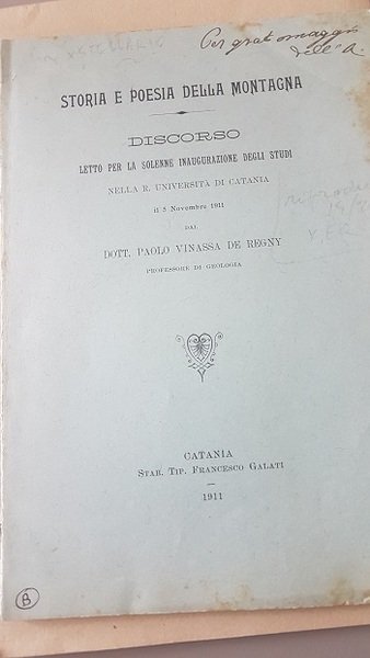 STORIA E POESIA DELLA MONTAGNA DISCORSO LETTO PER LA SOLENNE …