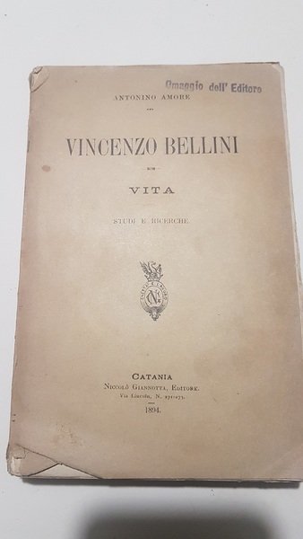 VINCENZO BELLINI VITA STUDI E RICERCHE