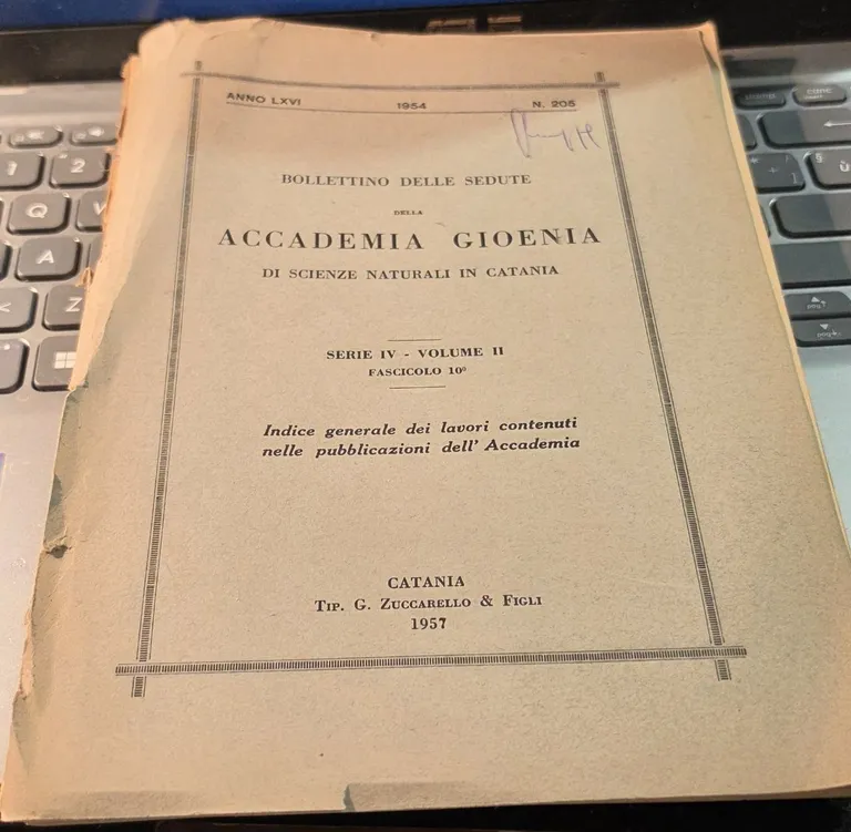 BOLLETTINO DELLE SEDUTE DELLA ACCADEMIA GIOENIA SERIE 4 VOLUME 2 …