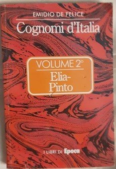 COGNOMI D'ITALIAVOL. 2 ELIA PINTO