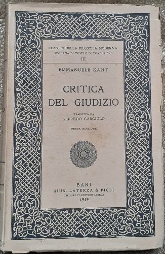 CRITICA DEL GIUDIZIOTERZA EDIZ.