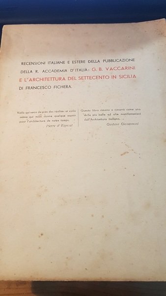 RECENSIONI ITALIANE E ESTERE DELLA PUBBLICAZIONE DELLA REALE ACCADEMIA VACCARINI …