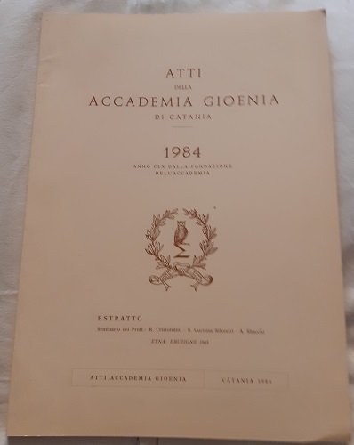 ETNA ERUZIONE 1983 ESTRATTO ATTI ACCADEMIA GIOENIA CATANIA 1984