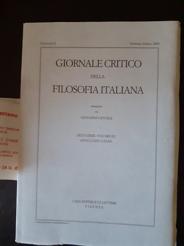 GIORNALE CRITICO DELLA FILOSOFIA ITALIANA