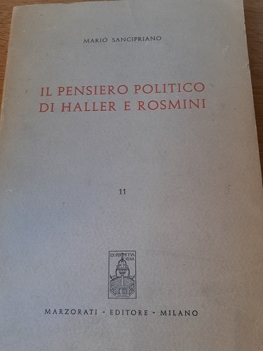 IL PENSIERO POLITICO DI HALLER E ROSMINI