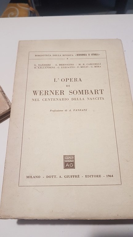 L'OPERA DI WERNER SOMBART NEL CENTENARIO DELLA NASCITA