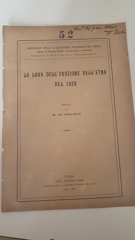 LA LAVA DELL'ERUZIONE DELL'ETNA DEL 1928