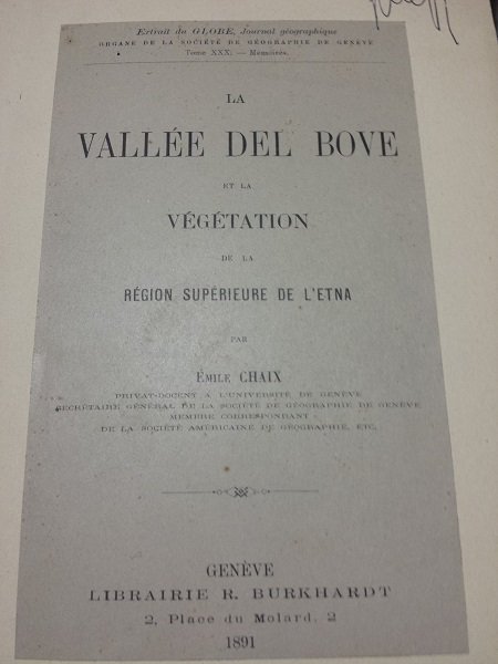 LA VALLEE DEL BOVE ET LA VEGETATION DE LA REGION …