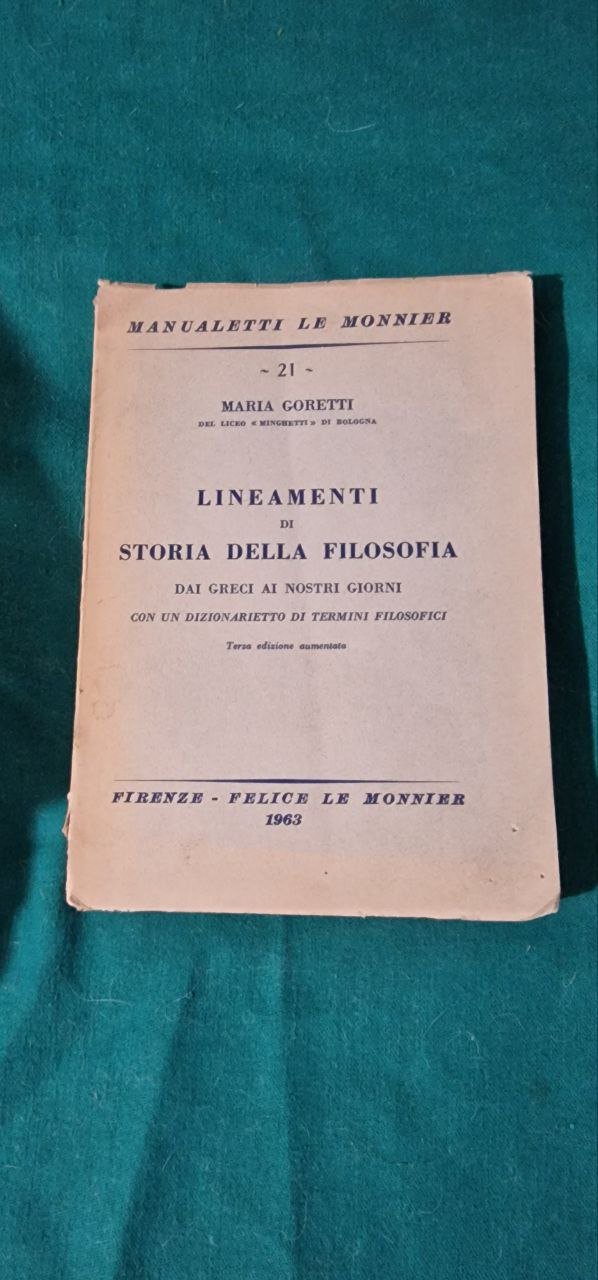 LINEAMENTI DI STORIA DELLA FILOSOFIA DAI GRECI AI NOSTRI GIORNI … | Immagine principale