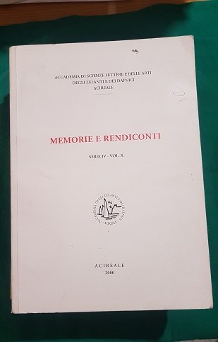 MEMORIE E RENDICONTI SERIE IV VOL X