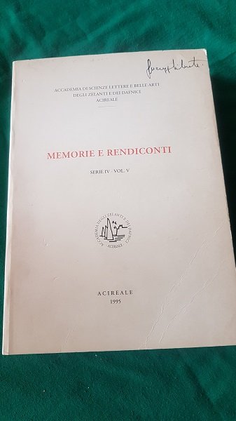 MEMORIE E RENDICONTI SERIE IV VOLUME V