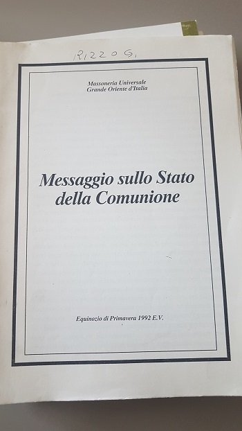 MESSAGGIO SULLO STATO DELLA COMUNIONE