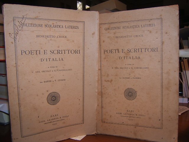 POETI E SCRITTORI D'ITALIA2 VOL.1) DA DANTE A CUOCO;2) DA …