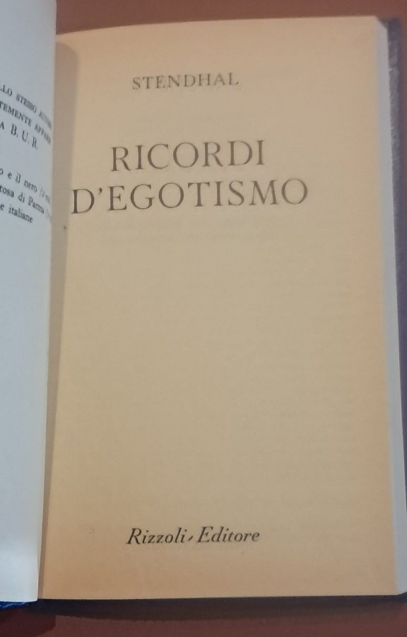 RICORDI D'EGOTISMO | Immagine principale