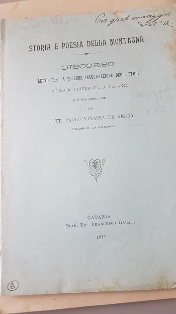 STORIA E POESIA DELLA MONTAGNA DISCORSO LETTO PER LA SOLENNE …