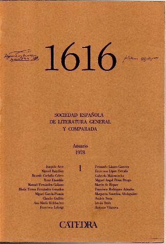 1616. SOCIEDAD ESPAÑOLA DE LITERATURA GENERAL Y COMPARADA. I. ANUARIO …
