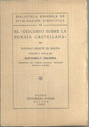 EL DISCURSO SOBRE LA POESIA CASTELLANA.