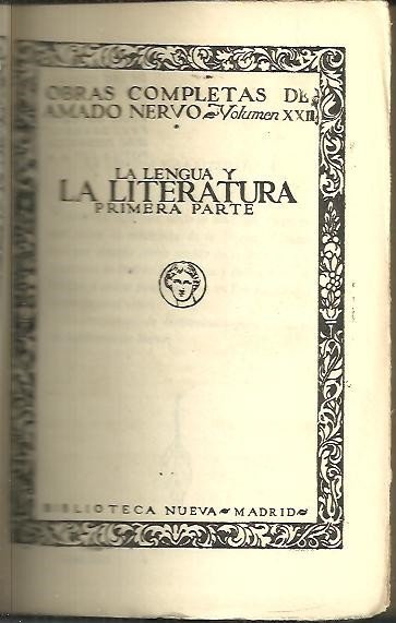 LA LENGUA Y LA LITERATURA. PRIMERA PARTE.