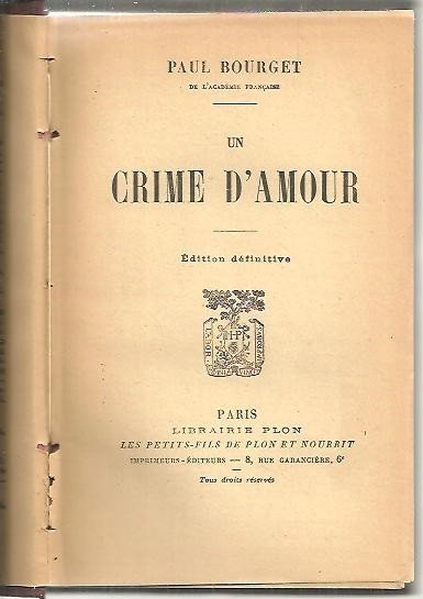 UN CRIME D'AMOUR.