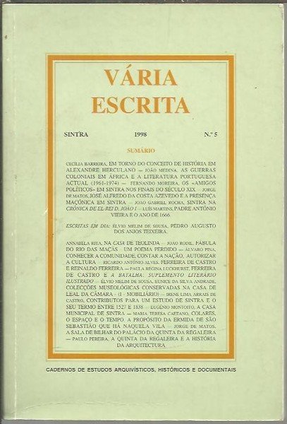 VARIA ESCRITA. N. 5.
