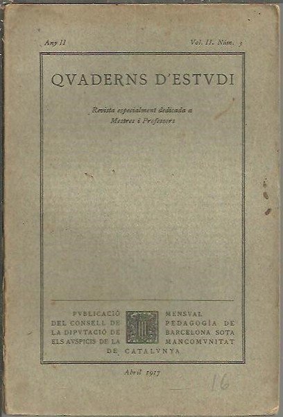 QUADERNS D'ESTUDI. ANY II. VOL. II. N. 3.