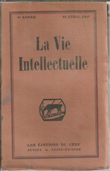 LA VIE INTELLECTUELLE. T. XI. N. 1.