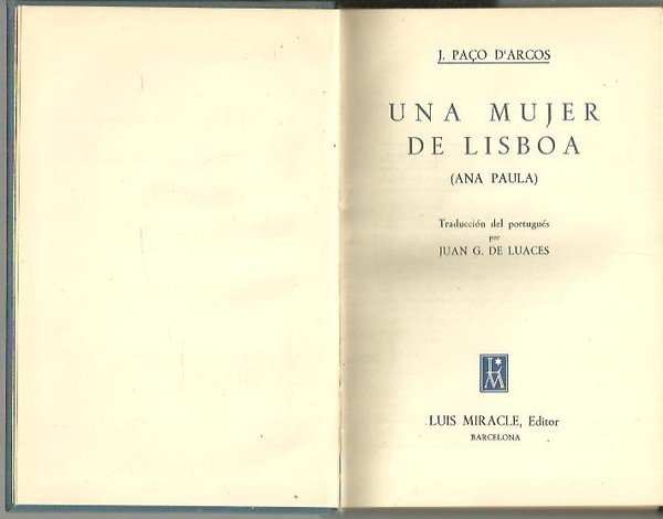 UNA MUJER DE LISBOA. (ANA PAULA).