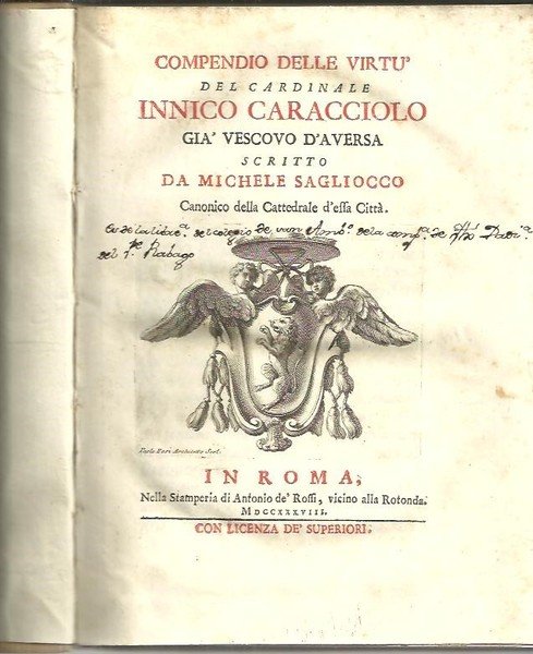COMPENDIO DELLE VIRTU' DEL CARDINALE INNICO CARACCIOLO GIA' VESCOVO D'AVERSA. | Immagine principale