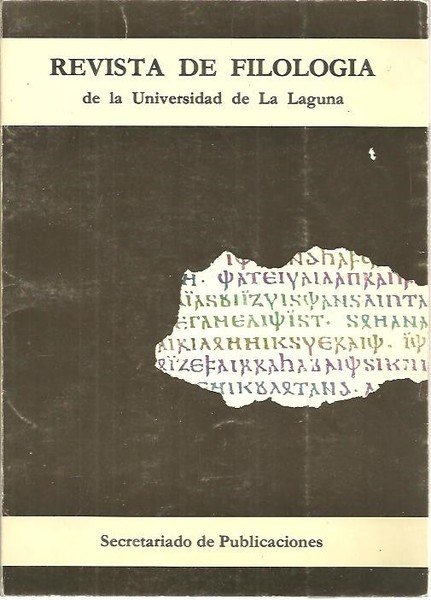 REVISTA DE FILOLOGIA DE LA UNIVERSIDAD DE LA LAGUNA.