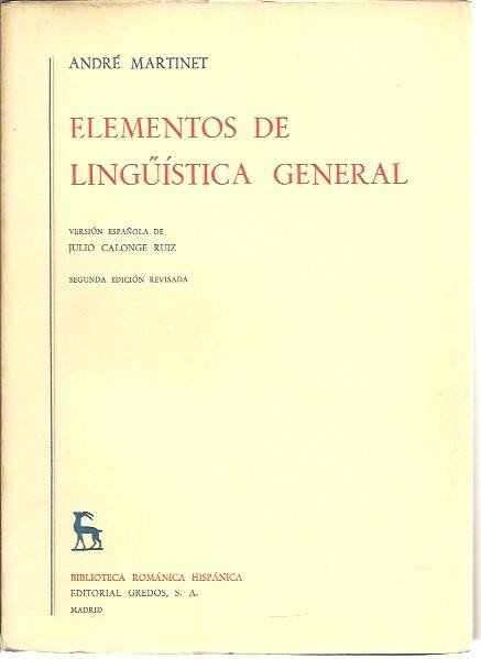 ELEMENTOS DE LINGÜISTICA GENERAL.