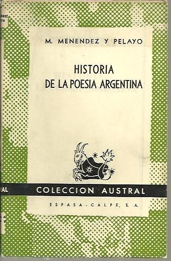 HISTORIA DE LA POESIA ARGENTINA.