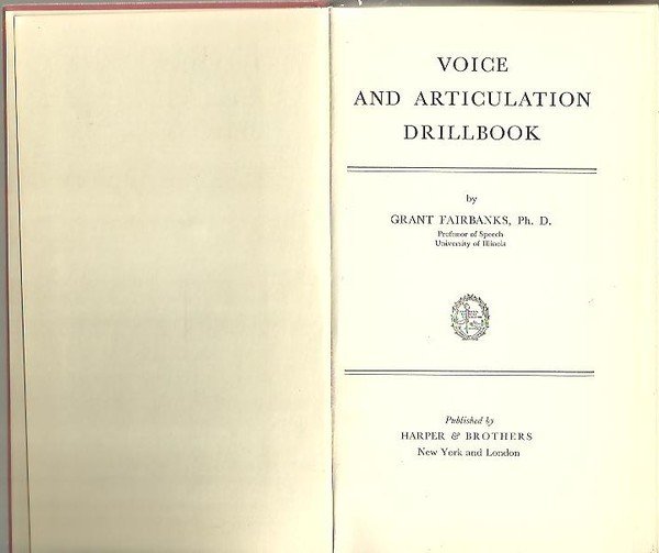 VOICE AND ARTICULATION DRILLBOOK.