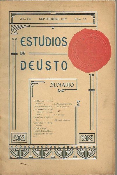 ESTUDIOS DE DEUSTO. AÑO III. SEPTIEMBRE 1907. N. 13.