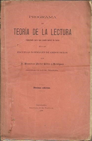 PROGRAMA DE TEORIA DE LA LECTURA REDACTADO PARA QUE PUEDA …