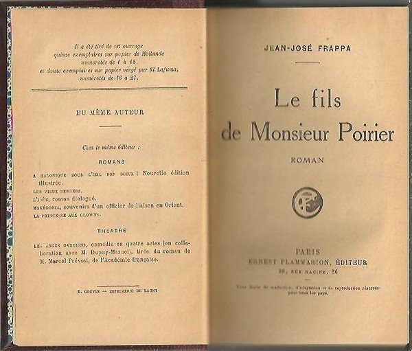 LES FILS DE MONSIEUR POIRIER.
