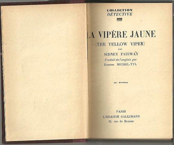 LA VIPERE JAUNE. (THE YELLOW VIPER).