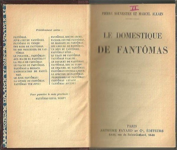 LE DOMESTIQUE DE FANTOMAS.