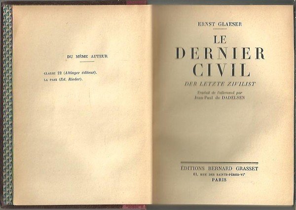 LE DERNIER CIVIL. DER LETZTE ZIVILIST.