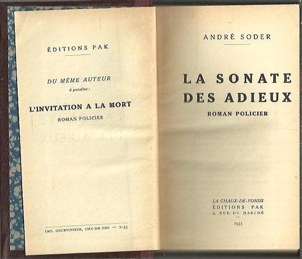 LA SONATE DES ADIEUX.