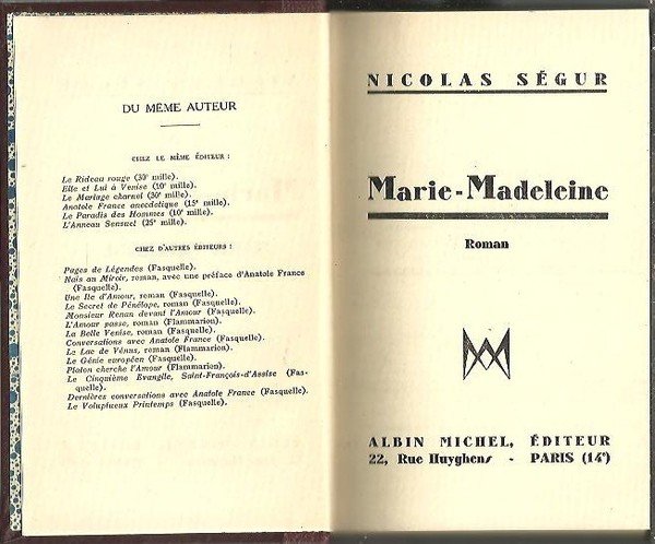 MARIE-MADELEINE.
