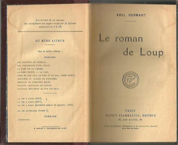 LE ROMAN DE LOUP.