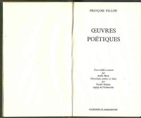 OEUVRES POETIQUES.